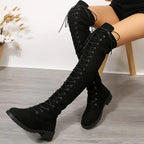 Women's Plus Size Over-the-Knee Flat Boots (414243)