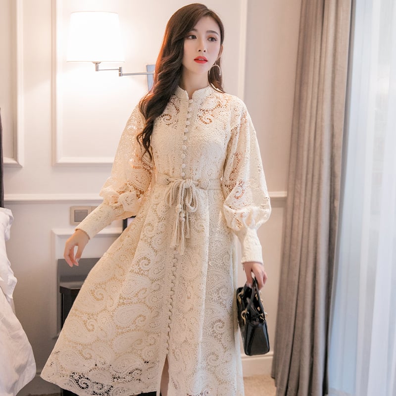 Purple Lace Long Princess Dress