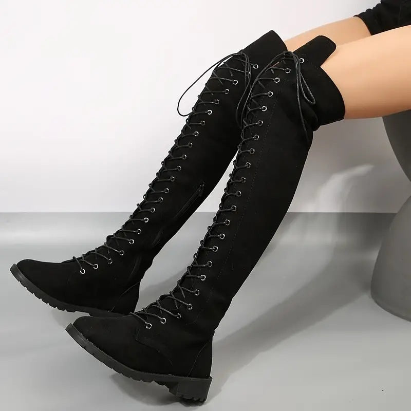 Women's Plus Size Over-the-Knee Flat Boots (414243)